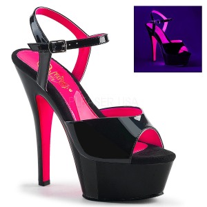 lakkl�r 15 cm KISS-209TT h�yh�lte sandaler neon plat�