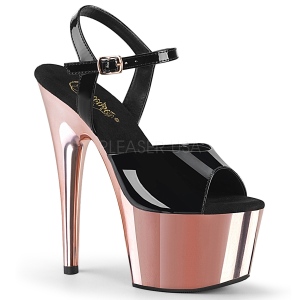 lakklær 18 cm ADORE-709 rosa plattform hæl sko