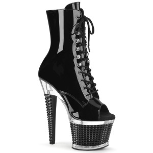 lakkl�r 18 cm SPECTATOR-1021 h�yh�lte ankelboots - �pen t� plat�boots svart