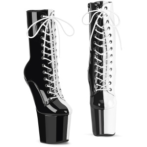 lakkl�r 20 cm CRAZE-1040TT heelless ankle boots pony heels svarte