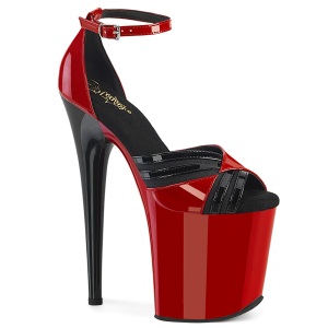 lakkl�r 20 cm FLAMINGO-884 r�de pleaser h�yh�lte sko med plat�