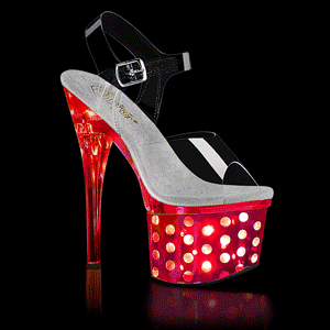 led lysp�re plat� 18 cm DISCOLITE-708DOTS h�yh�lte sandaler - pole dance h�ler