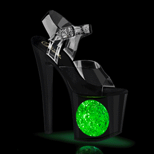 led lyspre plat 19 cm CIRCLE-708LT hyhlte sandaler - pole dance high heels