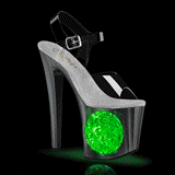 led lyspre plat 19 cm CIRCLE-708LT2 hyhlte sandaler - pole dance high heels