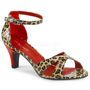 leopard kunstlær 7,5 cm DIVINE-435 store størrelser sandaler dame