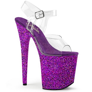 lilla glitter 20 cm FLAMINGO-808LG platå høyhælte sandaler sko