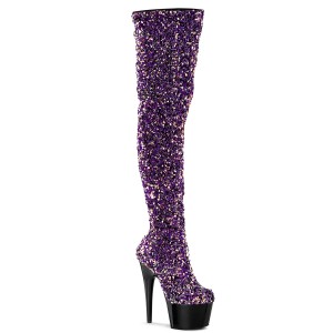 lilla paljetter 20 cm ADORE-3020 h�yh�lte overknee st�vler - pole dance plat�st�vler