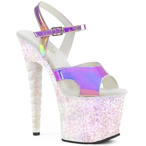 opal 18 cm UNICORN-711LG glitter sko med h�ye h�ler