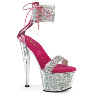pink 18 cm SKY-327RSI pleaser h�ye h�ler med strass ankelmansjett