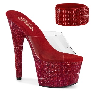 r�d 18 cm 712RS pleaser h�ye h�ler sandaler med ankelmansjett strass plat�