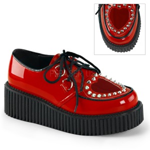 rød 5 cm CREEPER-108 creepers sko for dame platåsko med tykke såler