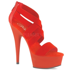 rød elastisk band 15 cm DELIGHT-669 pleaser sko med hæler til kvinner