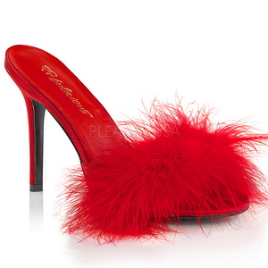 rød fjær 10 cm CLASSIQUE-01F høye slip in sko til menn