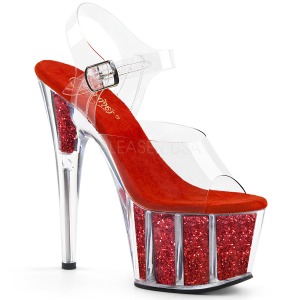 r�d glitter 18 cm Pleaser ADORE-708G pole dancing sko
