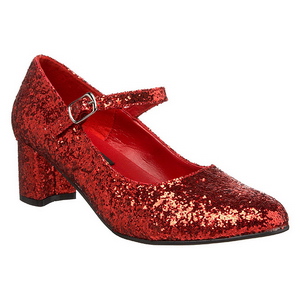 r�d glitter 5 cm SCHOOLGIRL-50G pumps mary jane