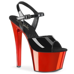 rød krom platå 18 cm SKY-309 pleaser høye hæler for kvinner