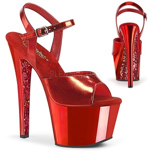 rød krom platå 18 cm SKY-309TTG pleaser høye hæler for kvinner