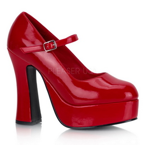 r�d lakk 13 cm DOLLY-50 h�ye pumps damesko til menn