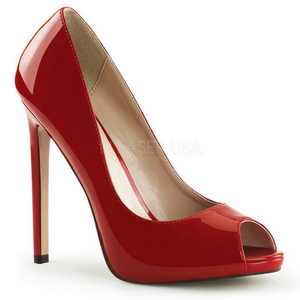 r�d lakk 13 cm SEXY-42 klassiske pumps sko til dame