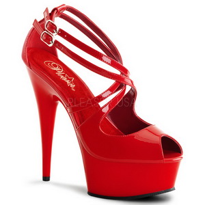 r�d lakk 15 cm Pleaser DELIGHT-612 plat� pumps h�y h�l