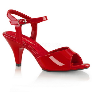 r�d lakk 8 cm BELLE-309 dame sandaletter lavere h�l