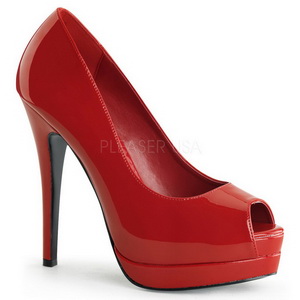 rød lakkert 13,5 cm BELLA-12 dame pumps sko stiletthæl