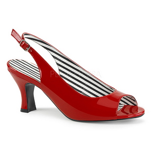 rød lakklær 7,5 cm JENNA-02 store størrelser sandaler dame