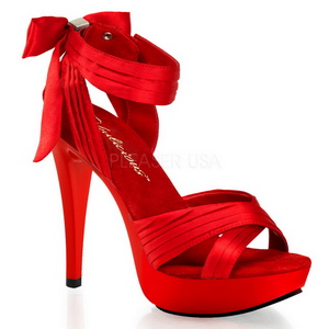 rød satin 13 cm COCKTAIL-568 høyhælte sandaler sko
