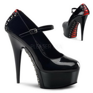 rød svart 15,5 cm DELIGHT-687FH mary jane pumps sko
