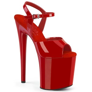 r�de plat�sandaler 20 cm NAUGHTY-809 h�yh�lte sandaler