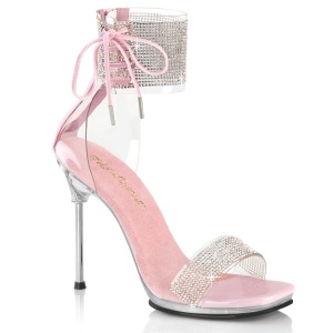 rosa 11,5 cm CHIC-47 ankel stropper stilett sandaler med metallh�l