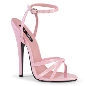 rosa 15 cm DOMINA-108 fetish sandaler med stiletthæler