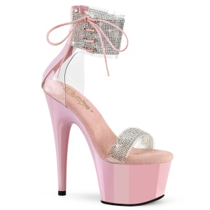 rosa 18 cm ADORE-727RS pleaser h�ye h�ler med strass ankelmansjett