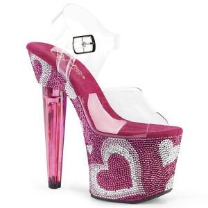 rosa 18 cm LOVESICK-708HEART h�ye damesko med h�l glitrende steiner