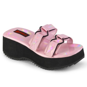 rosa 6,5 cm DemoniaCult FLIP-12 emo gothic plat� mules