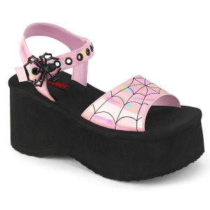rosa 6,5 cm DemoniaCult FUNN-10 lolita emo sandaler med plat�