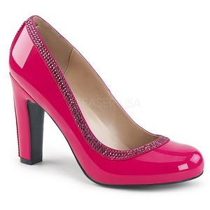 rosa lakklær 10 cm QUEEN-04 store størrelser pumps sko