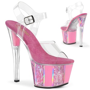 rosa transparent 18 cm SKY-308OF h�yh�lte sandaler - pole dance h�ler