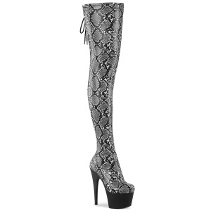 slangem�nster 18 cm ADORE svarte l�rh�ye st�vler med sn�ring