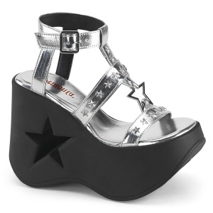 s�lv 13 cm DemoniaCult DYNAMITE-12 emo sandaler med kileh�ler