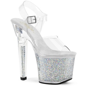 s�lv 18 cm LOVESICK-708SG glitter plat� sandaler dame