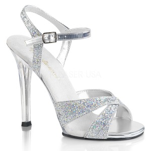 sølv glitter 11,5 cm Fabulicious GALA-19 dame sandaler med hæl