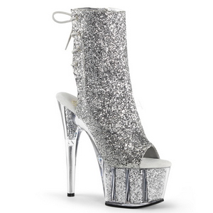 s�lv glitter 18 cm ADORE-1018G ankelst�vletter med plat�s�le til dame
