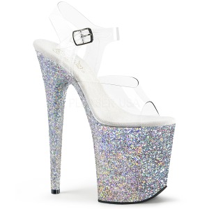 s�lv glitter 20 cm FLAMINGO-808LG plat� h�yh�lte sandaler sko