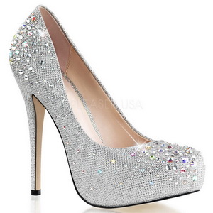 s�lv strass 13 cm DESTINY-06R h�ye platform pumps sko