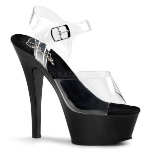 svart 15 cm Pleaser KISS-208 platform h�yh�lte sko