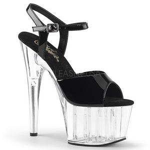 svart 18 cm ADORE-709 akryl platå høye hæler sko
