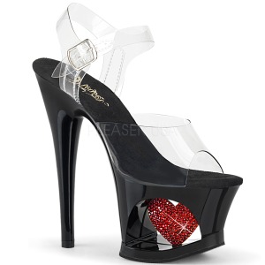 svart 18 cm Pleaser MOON-708HRS plat� h�ye h�ler sko