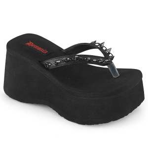 svart 9 cm FUNN-35 emo gothic plat� mules kvinner