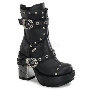 svart 9 cm SINISTER-201 lolita ankelst�vler gothic plat� tykke s�ler